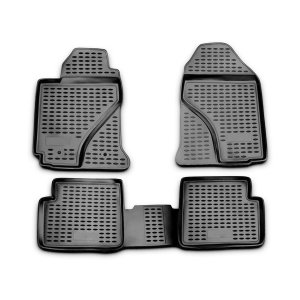 Toyota Corolla Floor Mats - Omac - Rubber TPE - Black - '03-'08